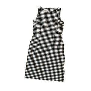 David Warren Women’s Black White Check Sheath Dress Size 8